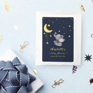 Cute Elephant With Little Butterfly Baby Shower Tea Bag Drink Mix