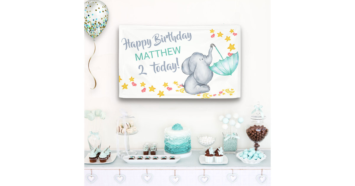 elephant party banner