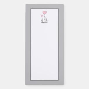 Cute Elephants Holding Heart-Shaped Balloons Magnetic Notepad