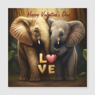 Cute elephants in love Magnetic Card