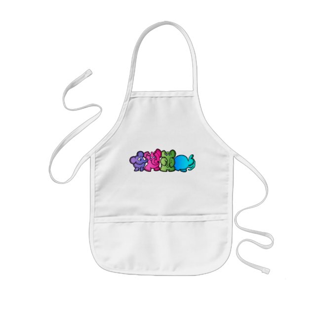 Cute Elephants Kids' Apron (Front)