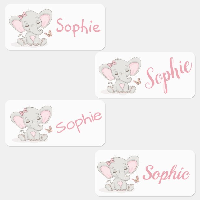Cute Elephants Labels (Group)