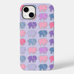 Cute Elephants Purple Pattern Case-Mate iPhone 14 Plus Case