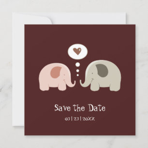 Cute Elephants - Save the Date invitation