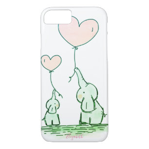 Cute Elephants With Balloons  -Personalized iPhone 8/7 Case