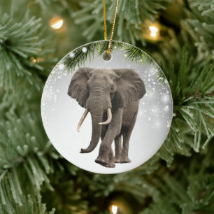 Cute Elephent Safari Wildlife african animals zoo Ceramic Ornament