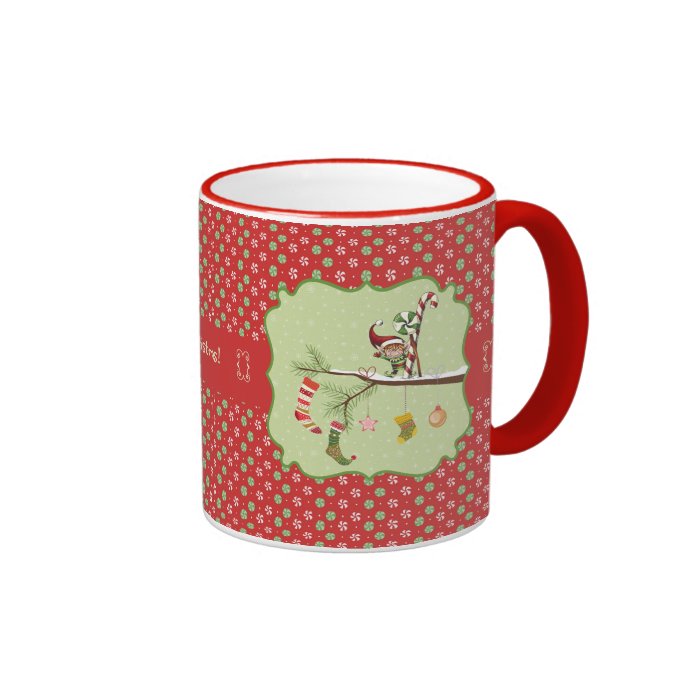 Cute Elf and Christmas Socks Coffee Mugs