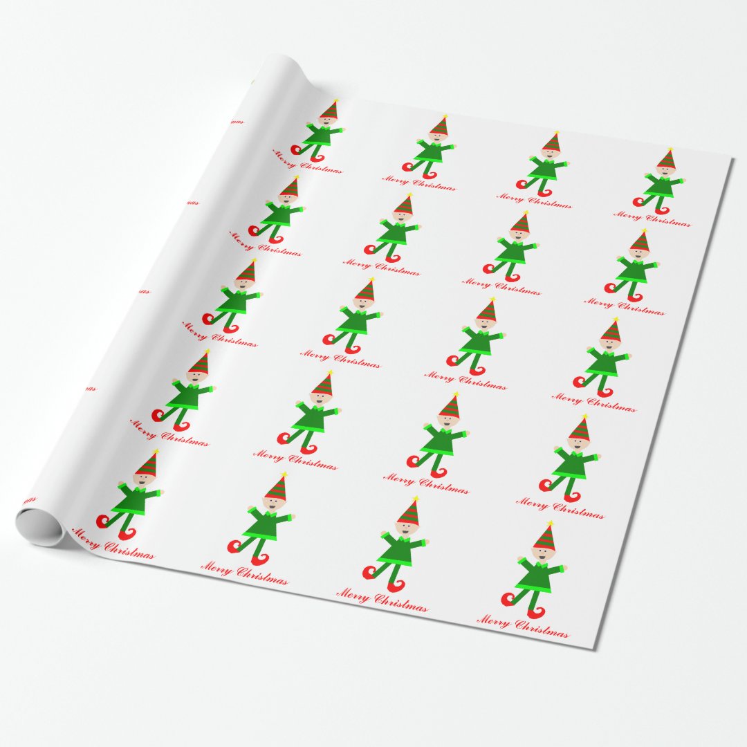 Elf Christmas Wrapping Paper 