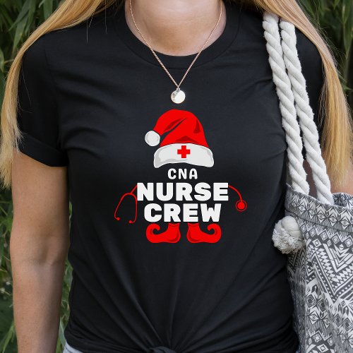 Cute Elf CNA Nurse Christmas Crew   T_Shirt