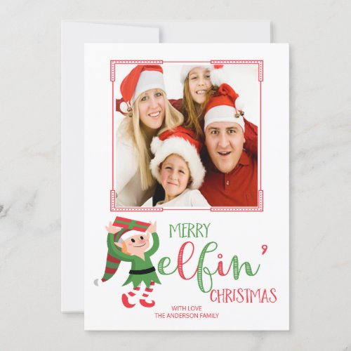 Cute Elf Elfin Christmas Photo Card