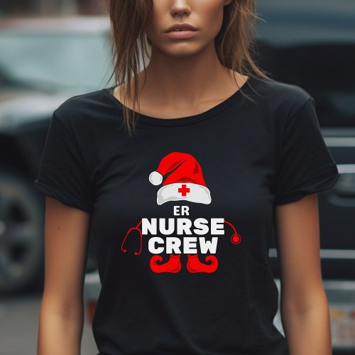 Cute Elf ER Nurse Christmas Crew   T_Shirt