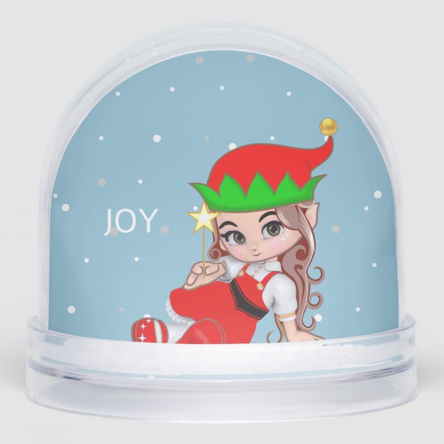Cute Elf Fairy with Star Snow Globe  (Front)