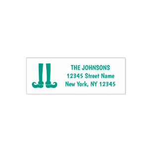 Cute elf feet self inking return address stamps