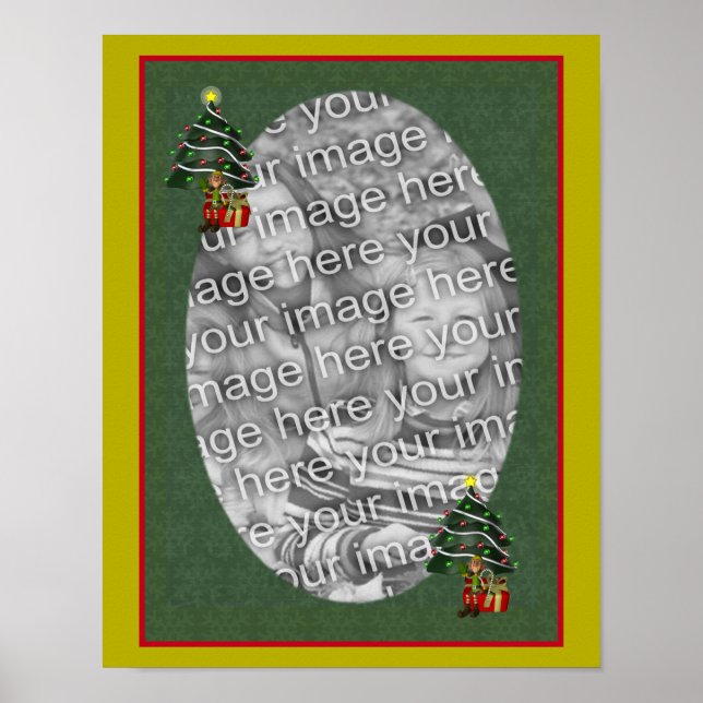 Cute Elf Holiday Frame Create Your Own Photo  Poster (Front)