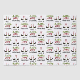 Cute Elf Holly Jolly Christmas Personalized Tissue Paper