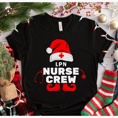 Cute Elf LPN Nurse Christmas Crew   T_Shirt