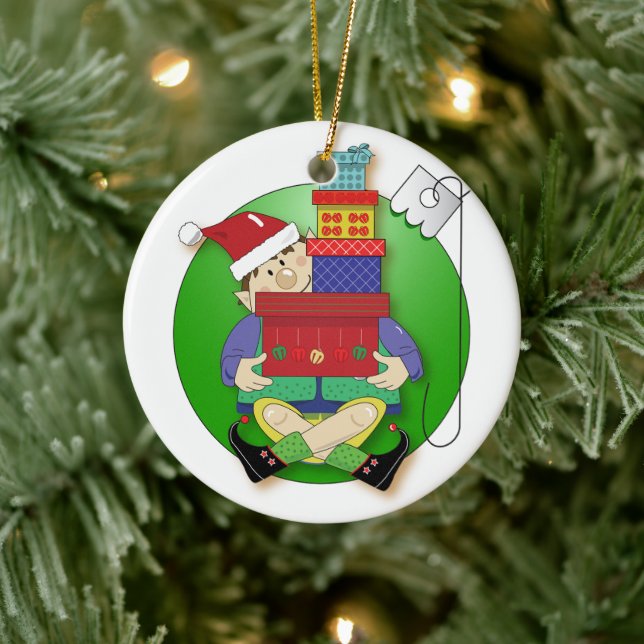 Cute Elf Personalizable Ornament (Tree)