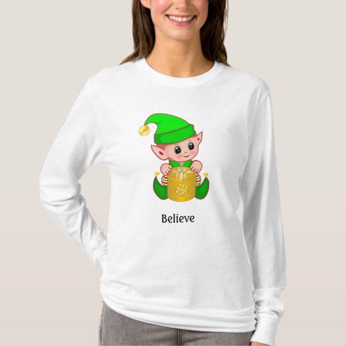 Cute Elf  Personalized Text T_Shirt