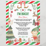 Cute Elf Return Arrival Christmas Letter from Elf<br><div class="desc">Create magical Christmas with this cute letter from Elf.  All text is editable,  it can be customized for an arrival letter,  return letter or goodbye letter.
(c) The Happy Cat Studio.</div>