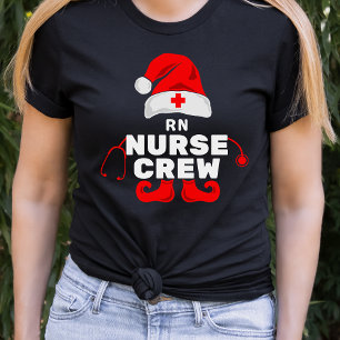 Cute Elf RN Nurse Christmas Crew T-Shirt