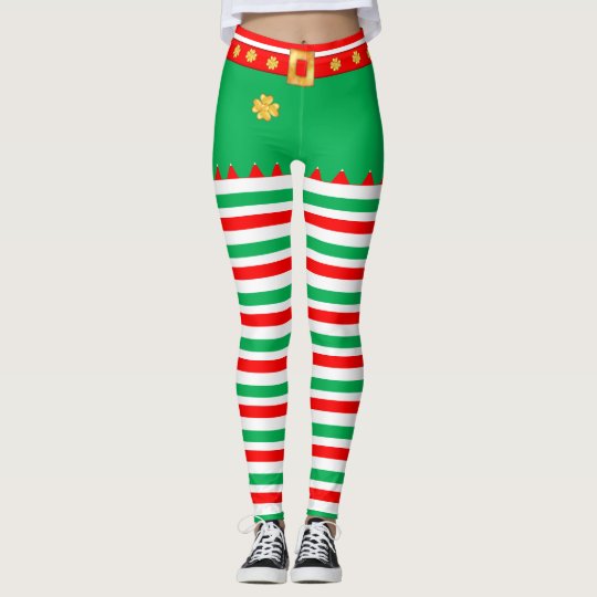 Cute elf striped leggings | Zazzle.com