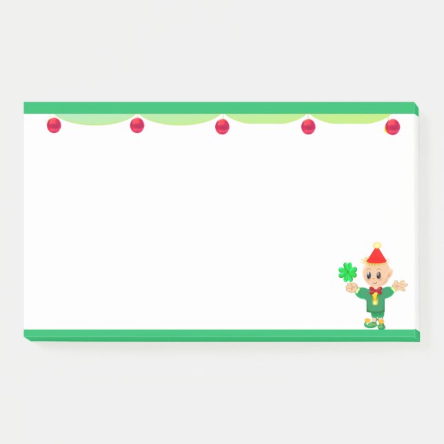 Cute  Elf To Do List Post-it Notes (Front)