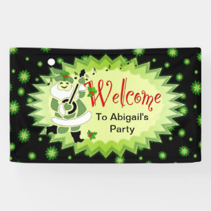 Cute Elf Welcome to Holiday Slumber Party Banner