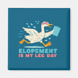 Cute Elopement Leg Day Gym Puns Magnet