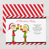Cute Elves Christmas Party Invite | Zazzle