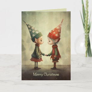 Cute Elves Illustration Card