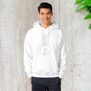 Cute Embroidery Style Bunny Rabbit Hoodie