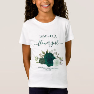 Cute Emerald Green Roses Flower Girl Gift Wedding T-Shirt