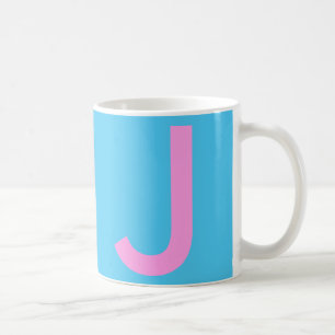 Cute Emo Blue Monogram Travel Coffee Mug