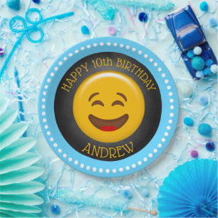 Cute Emoji Birthday Party Paper Plates