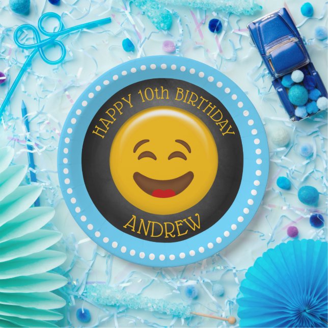 Cute Emoji Birthday Party Paper Plates (Party)