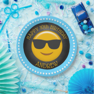 Cute Emoji Birthday Party Paper Plates