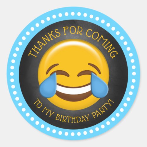 Cute Emoji Birthday Thank You Classic Round Sticker