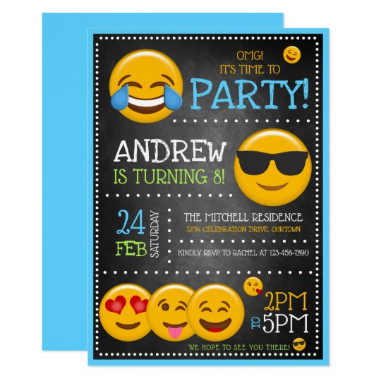 cute emoji boys birthday party invitations emoji birthday invites