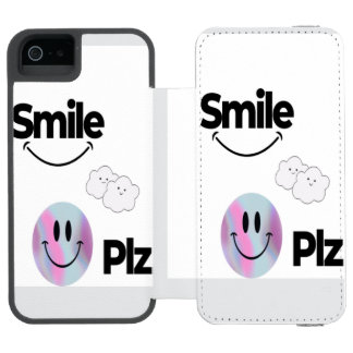 Cute Emoji Design & Positive Vibes Protective Cove iPhone SE/5/5s Wallet Case