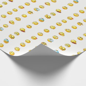 Cute Emoji Expression  Faces Wrapping Paper by merydesigns at Zazzle