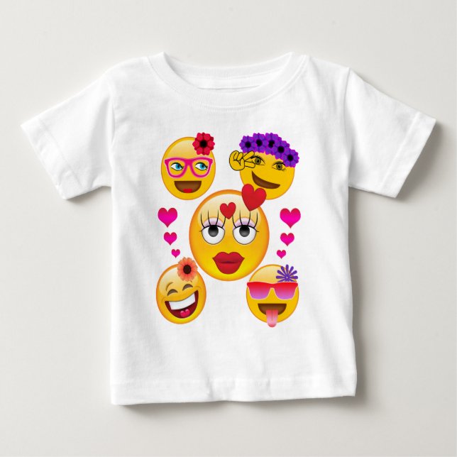 Cute Emoji Faces for Kids and Adults Baby T-Shirt (Front)