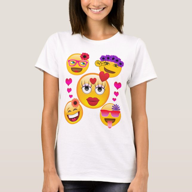 Cute Emoji Faces for Kids and Adults T-Shirt (Front)
