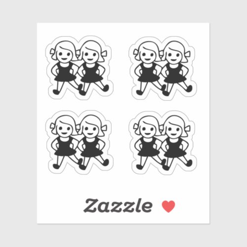 Cute Emoji Girl Friends Sticker