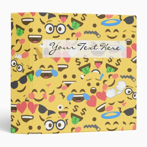 cute emoji love hears kiss smile laugh pattern binder