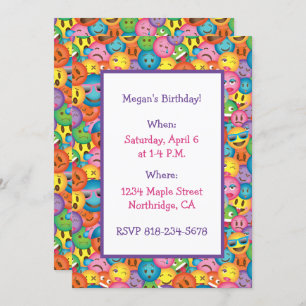 Cute Emoji Print Invitation