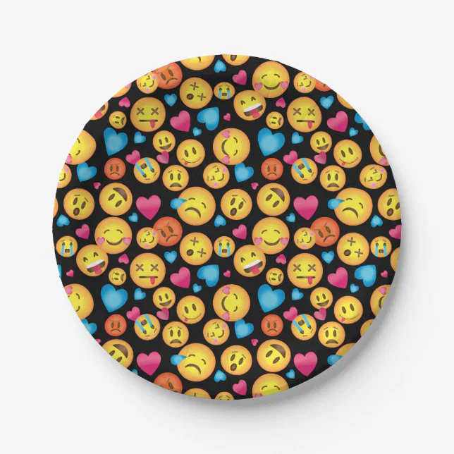 Cute Emoji Print Party Plates | Zazzle