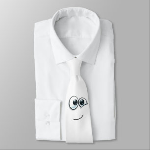 Cute emoji with customizable background neck tie