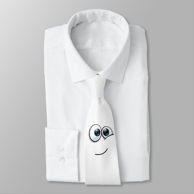 Cute emoji with customizable background neck tie (Tied)