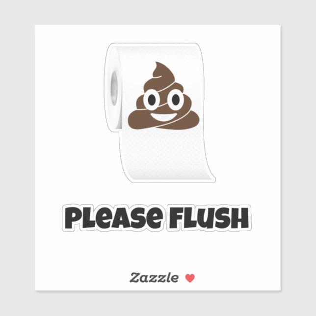 Cute Emoticon Poop and Toilet Paper Sticker (Sheet)