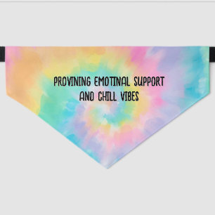 Cute Emotinal Support Tie Dye  Pet Bandana Collar